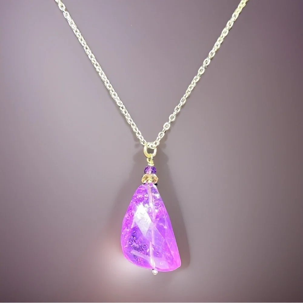Genuine Amethyst Pendant Necklace!